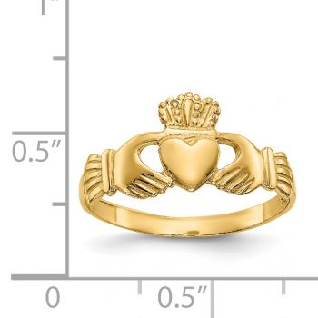 14K Gold Women's Celtic Claddagh Ring 5