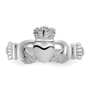 14K White Gold Claddagh Ring for Women 4