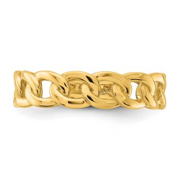 14K Gold Women's Curb Link Ring 4