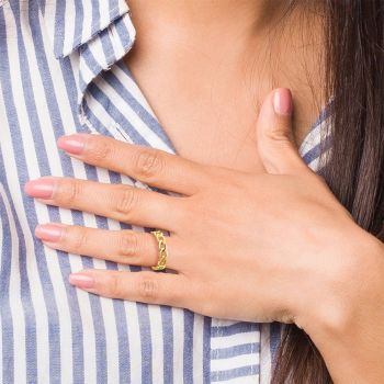 14K Gold Women's Curb Link Ring 5