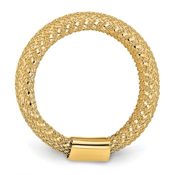 14K Gold Italian Mesh Stretch Ring for Women 2