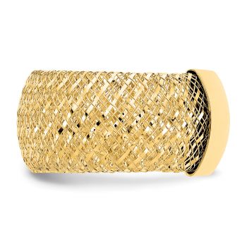 14K Gold Italian Mesh Stretch Ring for Women 3