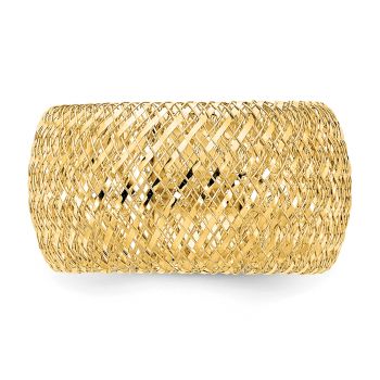 14K Gold Italian Mesh Stretch Ring for Women 4