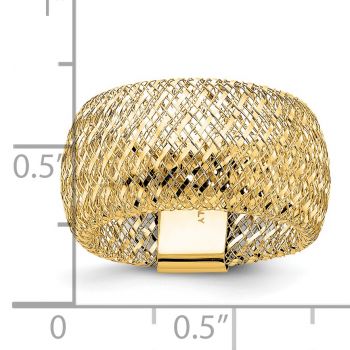 14K Gold Italian Mesh Stretch Ring for Women 5