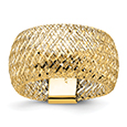 14K Gold Italian Mesh Stretch Ring for Women