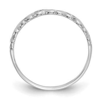 14K White Gold Women's Open Heart Band Ring 2