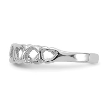 14K White Gold Women's Open Heart Band Ring 3