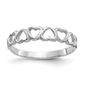 14K White Gold Women's Open Heart Band Ring