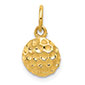 14K Gold Golf Ball Necklace Pendant