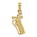 Golf Clubs Necklace Pendant in 14K Gold