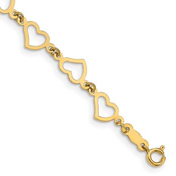 Alternating Heart Link Bracelet in 14K Gold 3