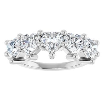 2 1/2 Carat Lab-Made Heart-Shaped Diamond Band in 14K White Gold 2