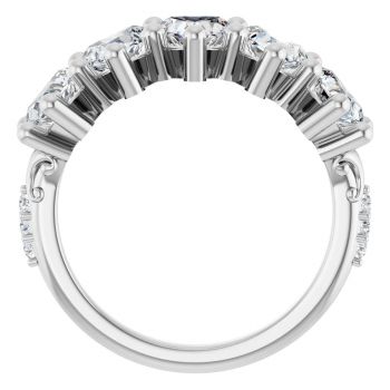 2 1/2 Carat Lab-Made Heart-Shaped Diamond Band in 14K White Gold 3