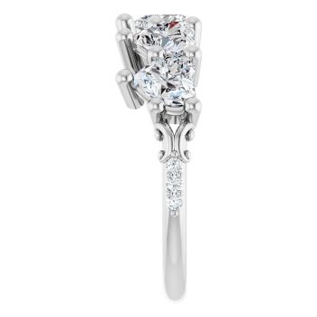 2 1/2 Carat Lab-Made Heart-Shaped Diamond Band in 14K White Gold 4