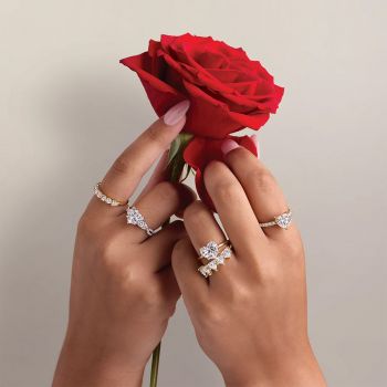 2 1/2 Carat Lab-Made Heart-Shaped Diamond Band in 14K White Gold 5