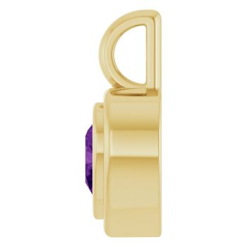 Bezel-Set Amethyst Heart Pendant in 14K Gold 3