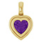 Bezel-Set Amethyst Heart Pendant in 14K Gold