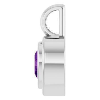 Heart Amethyst Bezel Pendant in Sterling Silver 3