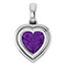14K White Gold Amethyst Heart Bezel Pendant