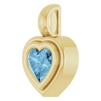14K Gold Bezel-Set Heart-Shaped Topaz Pendant 2