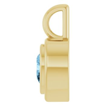 14K Gold Bezel-Set Heart-Shaped Topaz Pendant 3