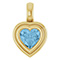 14K Gold Bezel-Set Heart-Shaped Topaz Pendant