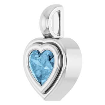 Bezel-Set Heart Topaz Pendant in 14K White Gold 2