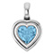 Bezel-Set Heart Topaz Pendant in 14K White Gold