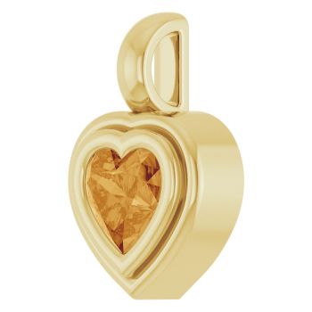Heart-Shaped Citrine Pendant in 14K Gold 2