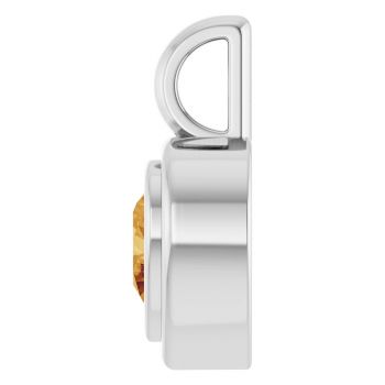 14K White Gold Heart-Shaped Citrine Bezel Pendant 3