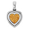 14K White Gold Heart-Shaped Citrine Bezel Pendant