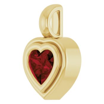 14K Gold Heart-Shaped Bezel Garnet Pendant 2