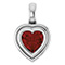 Heart-Shaped Bezel Garnet Pendant in 14K White Gold