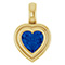14K Gold Bezel-Set Heart-Shaped Lab-Grown Blue Sapphire Pendant