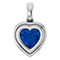 14K White Gold Heart-Shaped Lab-Grown Blue Sapphire Pendant