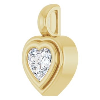 1/2 Carat Lab-Grown Diamond Bezel-Set Heart Pendant in 14K Gold 2