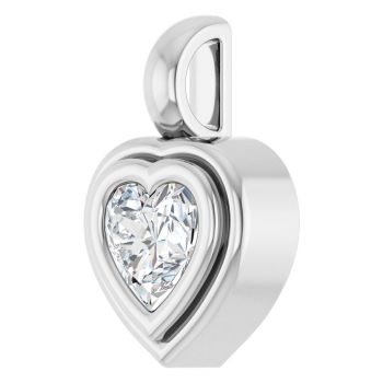 Silver 1/2 Carat Lab-Grown Diamond Bezel-Set Heart Pendant 2