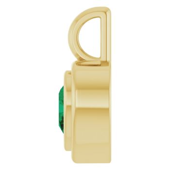 Heart-Shaped Lab-Grown Emerald Pendant in 14K Gold 3