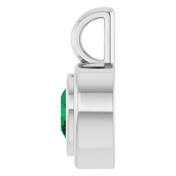14K White Gold Lab-Grown Emerald Heart Pendant 3