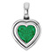 14K White Gold Lab-Grown Emerald Heart Pendant