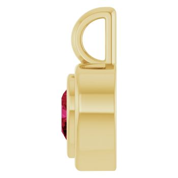 14K Gold Lab-Grown Ruby Heart Pendant 3