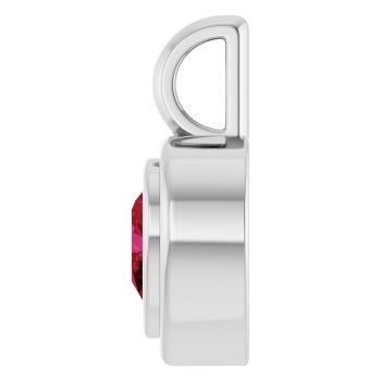Lab-Grown Ruby Heart Pendant in 14K White Gold 3