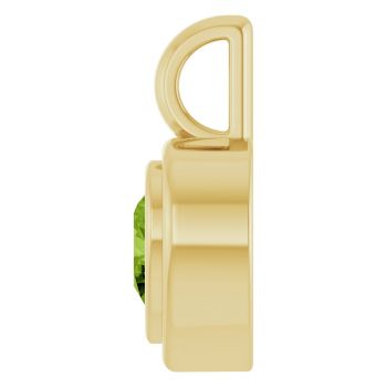 Heart-Shaped Peridot Bezel-Set Pendant in 14K Gold 3