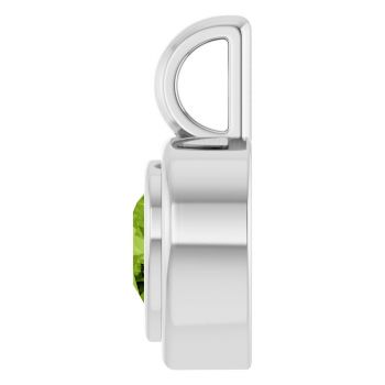 14K White Gold Heart-Shaped Peridot Bezel Pendant 3