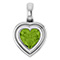 Heart-Shaped Peridot Bezel-Set Pendant in Sterling Silver