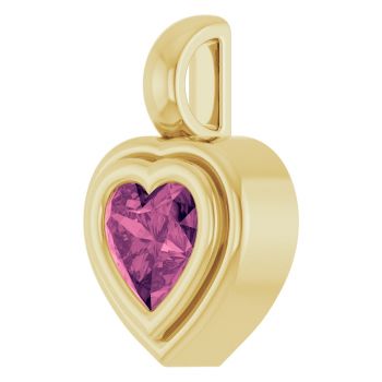 14K Gold Pink Tourmaline Heart Pendant 2