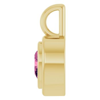 14K Gold Pink Tourmaline Heart Pendant 3