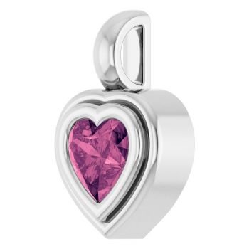 Pink Tourmaline Heart Pendant in 14K White Gold 2