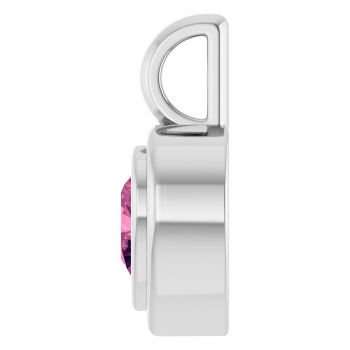 Pink Tourmaline Heart Pendant in 14K White Gold 3