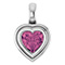 Pink Tourmaline Heart Pendant in 14K White Gold